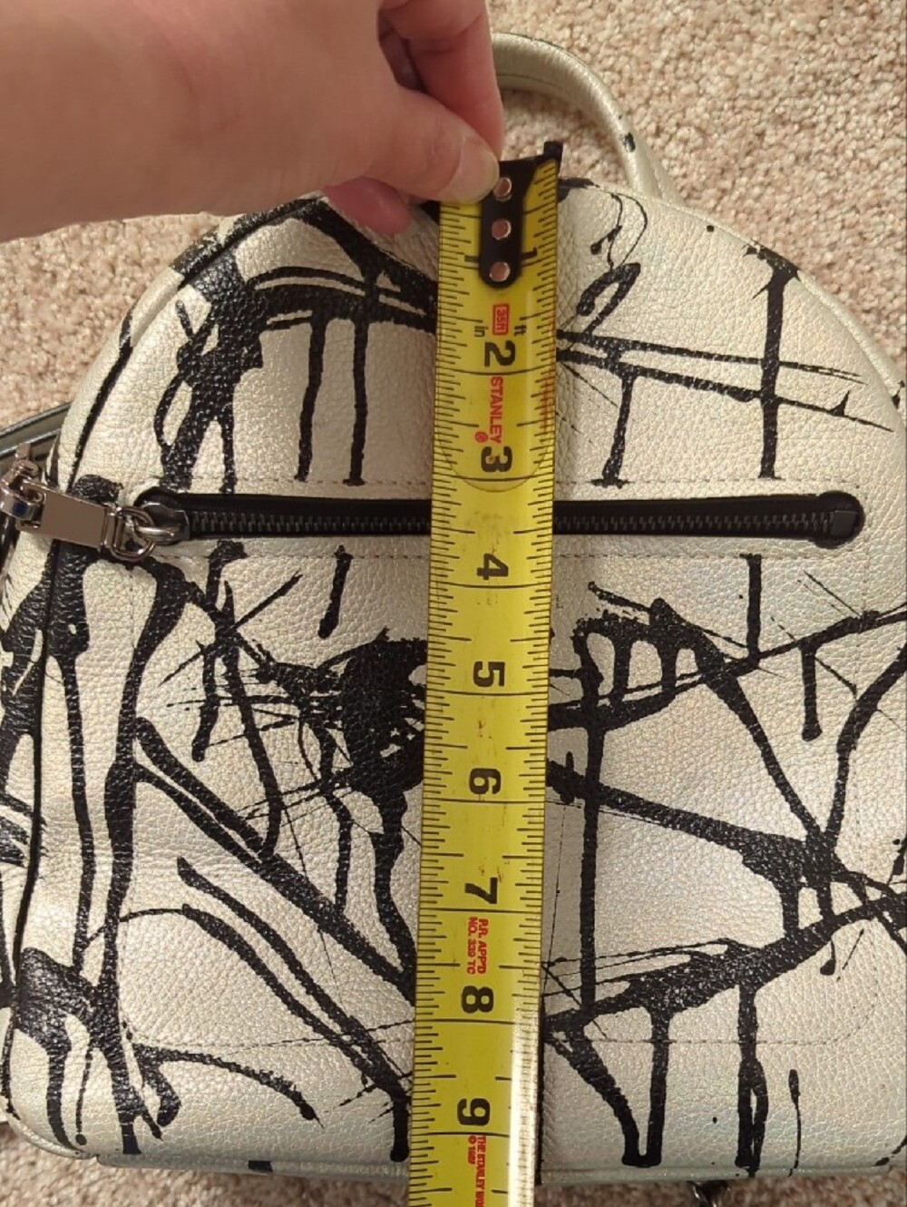 Henri Bendel "About Town" Splatter Print Mini Backpack With Storage Bag - Picture 15 of 15